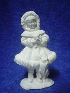 I04   Ceramic Bisque International Doll Figurine Eskimo  