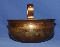Vintage Handcrafted Tinned Copper Bowl Pannikin  