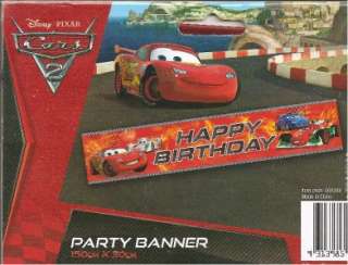   CARS   2 >> BIRTHDAY PARTY BANNER ! Giant Size >> 150 X 30 CM !  