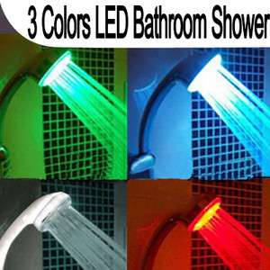 Temperature Control 3 Colors LED Light Bathroom Shower  