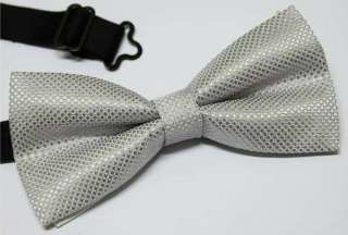 Mens Shiny Silver Tuxedo Bow Tie Cravat 29  