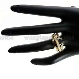 5ct Black Cubic Zirconia 18k Gold Plated New Style Ring Free Shipping 