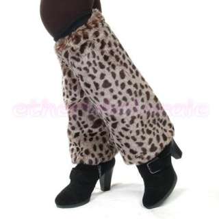Women Faux Fur Leg Warmers Leggings Boots Cover Muffs  