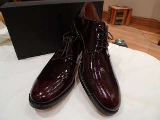 JIL SANDER BURGUNDY PATENT LEATHER SHOES ITALY SIZE11.5  