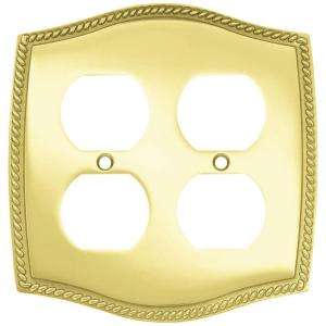 Liberty Solid Brass Colonial Rope Double Duplex Wall Plate W096BMC PL 