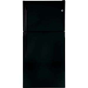 GE 20.0 cu. ft. 30 in. Wide Top Freezer Refrigerator in Black 