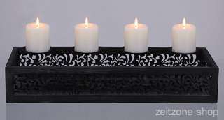 SünGross Kerzenständer Kerzentablett Adventsleuchter Metall schwarz 