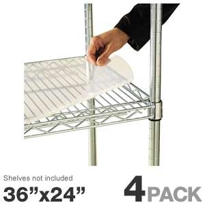Alera SW59SL3624 Shelf Liner   For Wire Shelving, 4 Pack, 36x24 Clear 