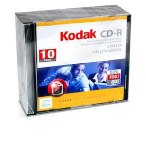 Kodak 20110 CD R Slim Jewel Case   10 Pack, 52x, 700MB  