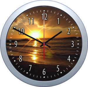 Klassische Uhr Motiv Sonnenuntergang #2  am Strand   