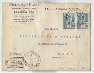Argentinien Einschreibe Brief nach Wien 1930  