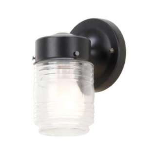   Black 1 Light Outdoor Jelly Jar Wall Light WB0317 