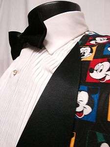   Lowcut Mickey Mouse Tuxedo Vest Blk Bowtie Disney Cruise Tux  