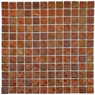   Ore 12 in. x 12 in. Antique Copper Porcelain Mesh Mounted Mosaic Tile