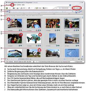 Der integrierte Foto Browser bietet flexible Suchmöglichkeiten