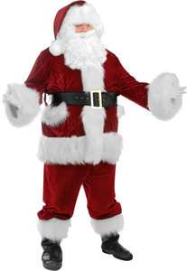 Deluxe Velvet Santa Clause Costume Suit Outfit Xl  