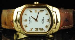 Mens Rolex 6633/8 Yellow Gold Cellini! X Serial 1990! WHITE ROMAN DIAL 
