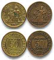 FRANCE FRANKREICH 50 Centimes 1923,27 # 43380  