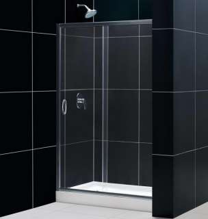 INFINITY 48 x 72 Clear Glass Brushed Nickel Shower Door  
