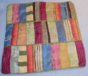 Antique Colorful Hand Done SILK DOLL QUILT  