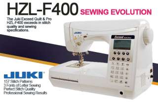 Juki HZL F400 ASG Exceed Series Computer Sewing Quilting Machine 