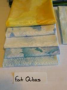 11+ yds Lot Batik Tie Dye Solid Fat Quarters & Yardage Fabric Quilt 