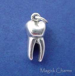 Sterling Silver MOLAR Tooth DENTIST 3D Charm  