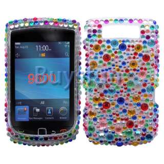 New Colorful Bling Crystal Hard Cover Case For Blackberry Torch 9800