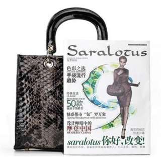 New Ladys Real Leather Handbag Tote Like Snake Pattern Bag Free 