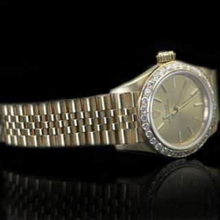 LADIES ROLEX OYSTER PERPETUAL NO DATE 18KT YELLOW GOLD  