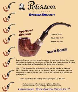 PETERSON SYSTEM SMOOTH 306 BRIAR PIPE (NEW & BOXED)  