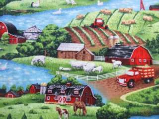 Fabri Quilt Farm Living Country Barn Animals Fabric Yd  