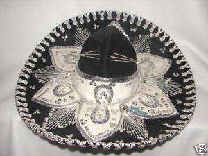 Black Pigalle Sombero Mexican Hat ~ horse shoe design  
