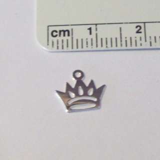 Sterling Silver Tiny Flat Crown Princess Charm  