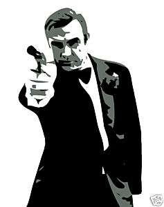 Quadro Pop Art a mano moderno James Bond 007 Ciardo  