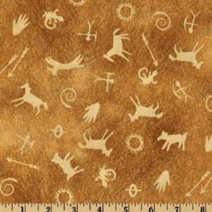  44 Wide Freedom Range Petroglyph Gold Fabric By The Yard 