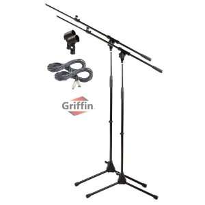   Mic XLR Cables Telescoping Tripod 2 Pack Griffin Musical Instruments
