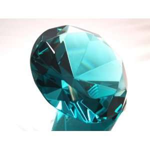  100mm Turquoise Crystal Diamond Jewel Paperweight