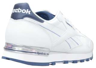 MENS REEBOK CLASSIC LEATHER CLIP WHITE LACE UP TRAINERS  
