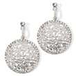 Justine Simmons Jewelry Clear Crystal Silvertone Openwork Drop 