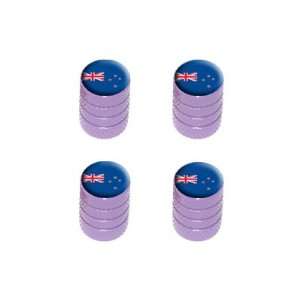   New Zealand Flag   Tire Rim Wheel Valve Stem Caps   Purple Automotive