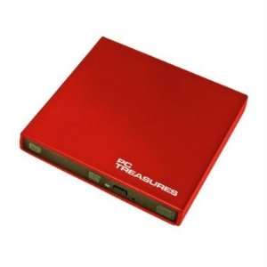  New Ext Slim USB DVD/RW Drive Red   7184
