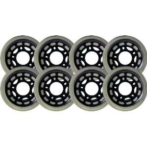  CLEAR BLACK Inline Skate Wheels 68mm 80a Multi Surface 