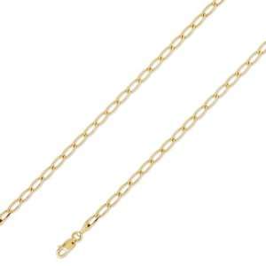  14K Solid Yellow Gold Open Link Chain Necklace 4mm (5/32 