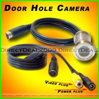 Security Wired Door Hole Spy Color Camera + 12V Adaptor  