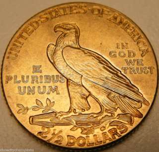 1908 $2 1/2 GOLD QUARTER EAGLE KM 128 2 1/2 DOLLARS .900 AU INDIAN 