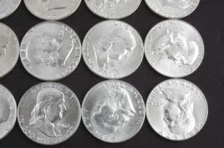 Lot 18 1962 D Franklin Half US Dollars Collectible Coins 90% Silver BU 