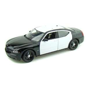  Welly 1/18 Dodge Charger Police Car Black & White: Toys 