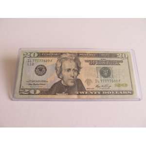   Number Circulated $20 Twenty Dollar Bill Note IL77777600F Series 2006