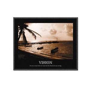  Advantus Framed Motivational Print, Vision, Sepia Tone, 30 